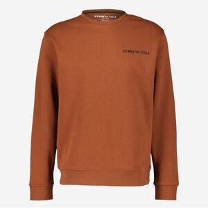 NWT Kenneth Cole Techni-Cole Slim Fit Brown Fleece Crewneck Sweatshirt Size S